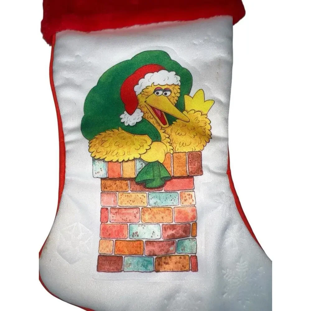 Vintage 1982 Sesame‎ Street Christmas Stocking PBS Big Bird Bert Ernie Felt